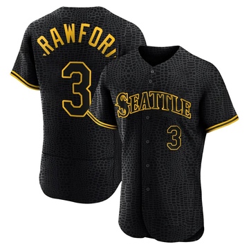 J.P. Crawford Men's Authentic Seattle Mariners Black Snake Skin City Jersey