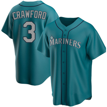 J.P. Crawford Men's Replica Seattle Mariners Aqua Alternate Jersey