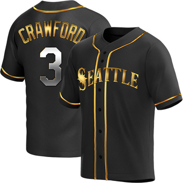 J.P. Crawford Men's Replica Seattle Mariners Black Golden Alternate Jersey