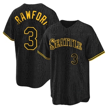 J.P. Crawford Men's Replica Seattle Mariners Black Snake Skin City Jersey