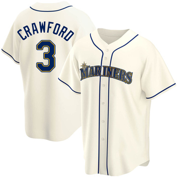 J.P. Crawford Men's Replica Seattle Mariners Cream Alternate Jersey