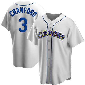 J.P. Crawford Men's Replica Seattle Mariners White Home Cooperstown Collection Jersey