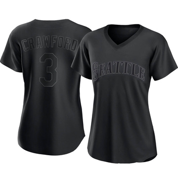 J.P. Crawford Women's Authentic Seattle Mariners Black Pitch Fashion Jersey