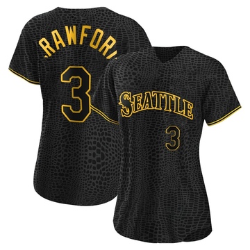 J.P. Crawford Women's Authentic Seattle Mariners Black Snake Skin City Jersey