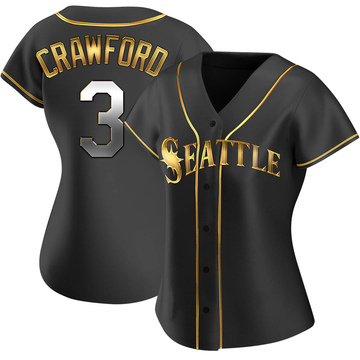 J.P. Crawford Women's Replica Seattle Mariners Black Golden Alternate Jersey